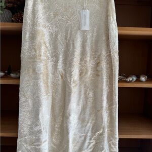Vince Velvet Pencil Skirt in Cream